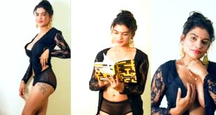 Resmi R Nair Reading Book in Black Dress